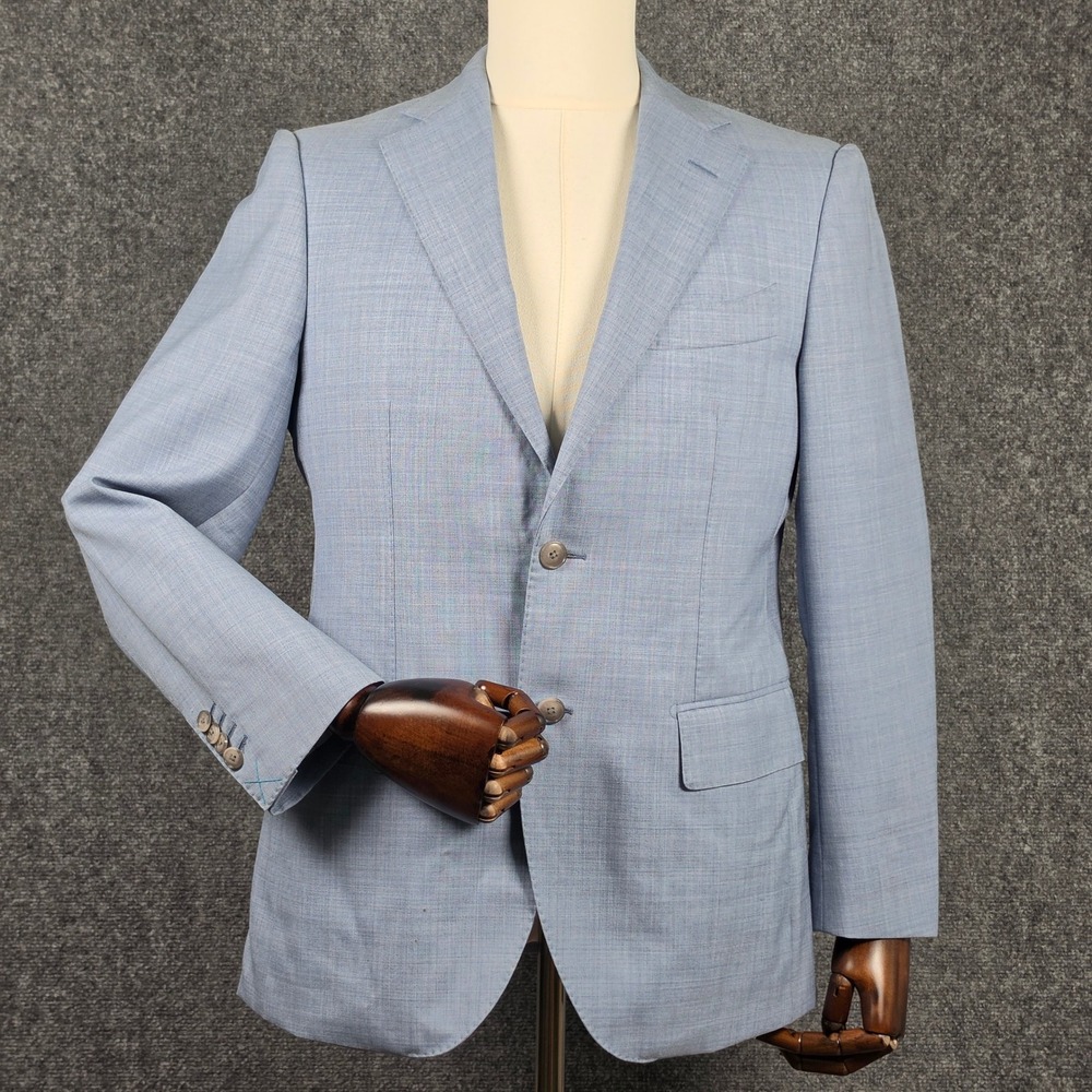 SuitSupply Lazio Blazer Mens 38US 48EU Light Blue VBC Wool Slim P8200